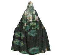 WZYCWB Mantella con cappuccio per Halloween, con stampa a foglia di loto, per adulti, unisex, per Halloween, carnevale, feste in maschera, giochi di ruolo