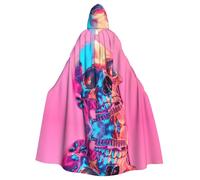 WZYCWB Mantella con cappuccio per Halloween, con stampa di teschio di ferro, per adulti, unisex, per Halloween, carnevale, feste in maschera, giochi di ruolo
