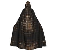 WZYCWB Mantella con cappuccio per Halloween, unisex, per Halloween, carnevale, travestimento, gioco di ruolo, con stampa a scacchi gialli