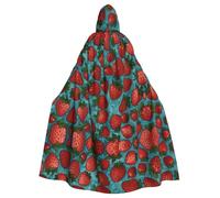 WZYCWB Mantella con cappuccio per Halloween, unisex, per Halloween, carnevale, travestimento, gioco di ruolo, con stampa fragole