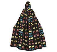 WZYCWB Mantella con cappuccio vintage con stampa a farfalla, adatta per feste in maschera, feste di Halloween e cosplay