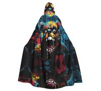 WZYCWB Mantello a forma di orso a bocca aperta, abito da mago esteso per adulti, costume in maschera, abito da festa a tema carnevale