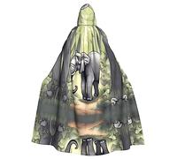 WZYCWB Mantello con cappuccio a forma di elefante che cammina, accappatoio costume cosplay per uomini e donne, costume da gioco di ruolo per adulti di Halloween