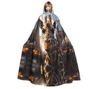 WZYCWB Mantello con cappuccio con fantasia di giraffa di New York, perfetto per Halloween, feste in maschera e feste a tema.