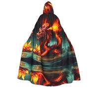 WZYCWB Mantello con cappuccio con motivo Dragon King in Fire | Perfetto per Halloween, feste in maschera e feste a tema.