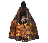 WZYCWB Mantello con cappuccio con motivo procione in un foro dell'albero | Perfetto per Halloween, feste in maschera e feste a tema.