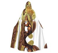 WZYCWB Mantello con cappuccio con motivo scoiattolo che mangia noci, accappatoio costume cosplay per uomini e donne, costume da gioco di ruolo per adulti di Halloween