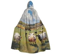 WZYCWB Mantello con cappuccio con stampa della fattoria, perfetto per feste di Halloween, spettacoli teatrali e servizi fotografici.