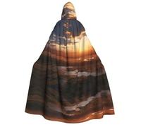 WZYCWB Mantello con cappuccio fantasia tramonto della prateria | Perfetto per Halloween, feste in maschera e feste a tema.