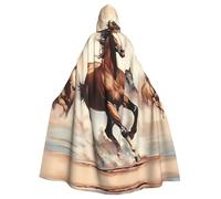 WZYCWB Mantello con cappuccio per Halloween con cavallo, unisex, adatto per feste cosplay di Halloween