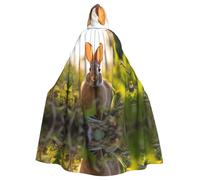 WZYCWB Mantello con cappuccio per Halloween con coniglio nell'erba, grande vestaglia di carnevale per adulti, per travestimenti, giochi di ruolo