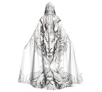 WZYCWB Mantello con cappuccio per Halloween, motivo testa della bestia, unisex, adatto per feste cosplay di Halloween