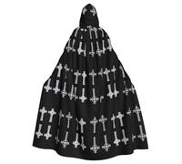 WZYCWB Mantello con cappuccio stampato con anello incrociato, adatto per feste in maschera, feste di Halloween e cosplay