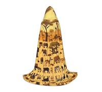 WZYCWB Mantello con cappuccio stampato con animali africani delle praterie L, perfetto per maghi e costumi da gioco di ruolo (S-L)