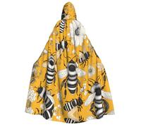 WZYCWB Mantello con cappuccio stampato con ape dei cartoni animati: perfetto per feste di Halloween, spettacoli teatrali e servizi fotografici.