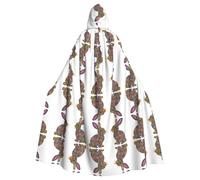 WZYCWB Mantello con cappuccio stampato con coniglio adatto per feste in maschera, feste di Halloween cosplay