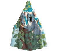 WZYCWB Mantello con cappuccio stampato con due koala felici, perfetto per feste di Halloween, spettacoli teatrali e servizi fotografici.