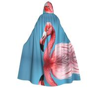 WZYCWB Mantello con cappuccio stampato con fenicottero Mighty - Perfetto per feste di Halloween, spettacoli teatrali e servizi fotografici.