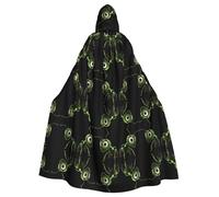 WZYCWB Mantello con cappuccio stampato con formica verde, adatto per feste in maschera, feste di Halloween e cosplay