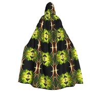 WZYCWB Mantello con cappuccio stampato con grande albero, adatto per feste in maschera, feste di Halloween e cosplay