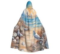 WZYCWB Mantello con cappuccio stampato con molti simpatici gabbiani, perfetto per feste di Halloween, spettacoli teatrali e servizi fotografici.