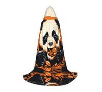 WZYCWB Mantello con cappuccio stampato con panda che mangia cibo M, perfetto per maghi e costumi da gioco di ruolo (S-L)