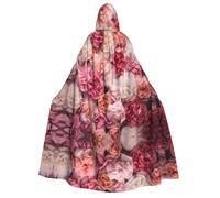 WZYCWB Mantello con cappuccio stampato con vari fiori - Perfetto per feste di Halloween, spettacoli teatrali e servizi fotografici.