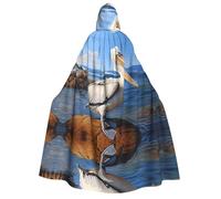 WZYCWB Mantello con cappuccio stampato The Mighty Pelican - Perfetto per feste di Halloween, spettacoli teatrali e servizi fotografici.