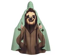WZYCWB Mantello da ballo con motivo bradipo del fumetto, abito da mago esteso per adulti, costume in maschera, vestito da festa a tema carnevale