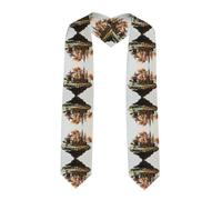 WZYCWB Mantello da laurea in miniaturizzato stampato con scena (182,9 cm), regalo di laurea, pieno di senso cerimoniale,