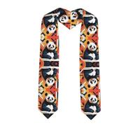 WZYCWB Mantello da laurea stampato con illustrazione di panda, 183 cm, regalo di laurea, pieno di senso cerimoniale,