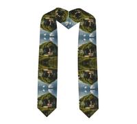 WZYCWB Mantello da laurea verde estivo stampato (183 cm) - Regalo di laurea, pieno di senso cerimoniale,