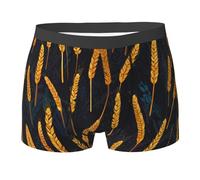 WZYCWB Many ears of wheat Boxer da uomo (S-XXL) - tessuto elastico leggero, traspirante, assorbe il sudore, elasticizzato, nero, Small