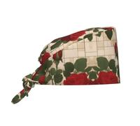 WZYCWB Many Red Roses Cappello da lavoro traspirante con fascia tergisudore e cravatta posteriore regolabile, adatto per uomini e donne, nero, taglia unica