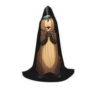 WZYCWB Marmotta con cappello stampato S Wizard Cape, costume da festa a tema, mantello cosplay per adulti e adolescenti, taglie S, M, L