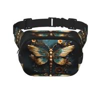 WZYCWB Marsupio sportivo a forma di libellula delicata color oro, borsa a tracolla alla moda e alla moda, piccola borsa da viaggio leggera