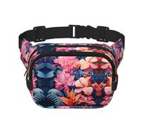 WZYCWB Marsupio sportivo colorato con foglie tropicali, borsa a tracolla alla moda e alla moda, piccola borsa da viaggio leggera
