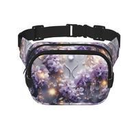 WZYCWB Marsupio sportivo con ciondolo a forma di fiore viola, borsa a tracolla alla moda e alla moda, piccola borsa da viaggio leggera