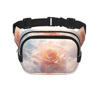 WZYCWB Marsupio sportivo con rose bianche magiche, borsa a tracolla alla moda e alla moda, piccola borsa da viaggio leggera