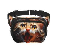 WZYCWB Marsupio sportivo con testa di gatto a bocca aperta, borsa a tracolla alla moda e alla moda, piccola borsa da viaggio leggera
