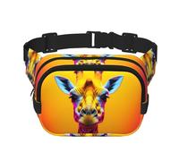 WZYCWB Marsupio sportivo con testa di giraffa al neon, borsa a tracolla alla moda e alla moda, piccola borsa da viaggio leggera