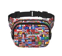 WZYCWB Marsupio sportivo con varie bandiere, borsa a tracolla alla moda e alla moda, piccola borsa da viaggio leggera