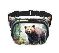 WZYCWB Marsupio sportivo Jungle Bear, borsa a tracolla alla moda e alla moda, piccola borsa da viaggio leggera