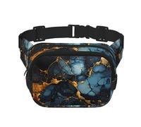 WZYCWB Marsupio sportivo nero oro marmorizzato, borsa a tracolla alla moda e alla moda, piccola borsa da viaggio leggera