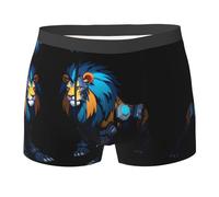 WZYCWB Mech Lion Boxer da uomo (S-XXL) - tessuto elastico leggero, traspirante, assorbe il sudore, free stretch, nero, Small
