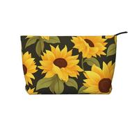 WZYCWB Meravigliosa borsa per cosmetici stampata su strada, perfetta per viaggi di lavoro e viaggi., Girasole soffiato dal vento, Taglia unica
