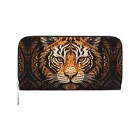 WZYCWB Meravigliose pochette in pelle da strada con cerniera e porta carte sono perfette per i viaggi o l'uso quotidiano, Tigre dai baffi bianchi, One Size