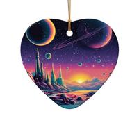 WZYCWB Meraviglioso ciondolo in ceramica a forma di stella, perfetto per decorare l'albero di Natale in casa per feste invernali, Misura unica, Ceramica