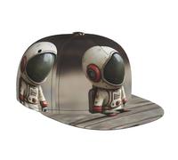 WZYCWB Mini cappello da papà con stampa astronauta a tesa piatta, adatto sia per uomini che per donne, escursioni all'aperto e pesca, cappello di protezione solare nero