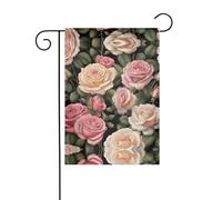 WZYCWB Molte belle rose stampate bandiere decorative da giardino, piccole bandiere impermeabili per esterni, decorazione per atmosfera festosa